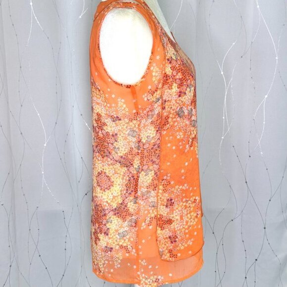 CAbi Sheer Orange & Yellow Tank Top Blouse - Picture 2 of 3